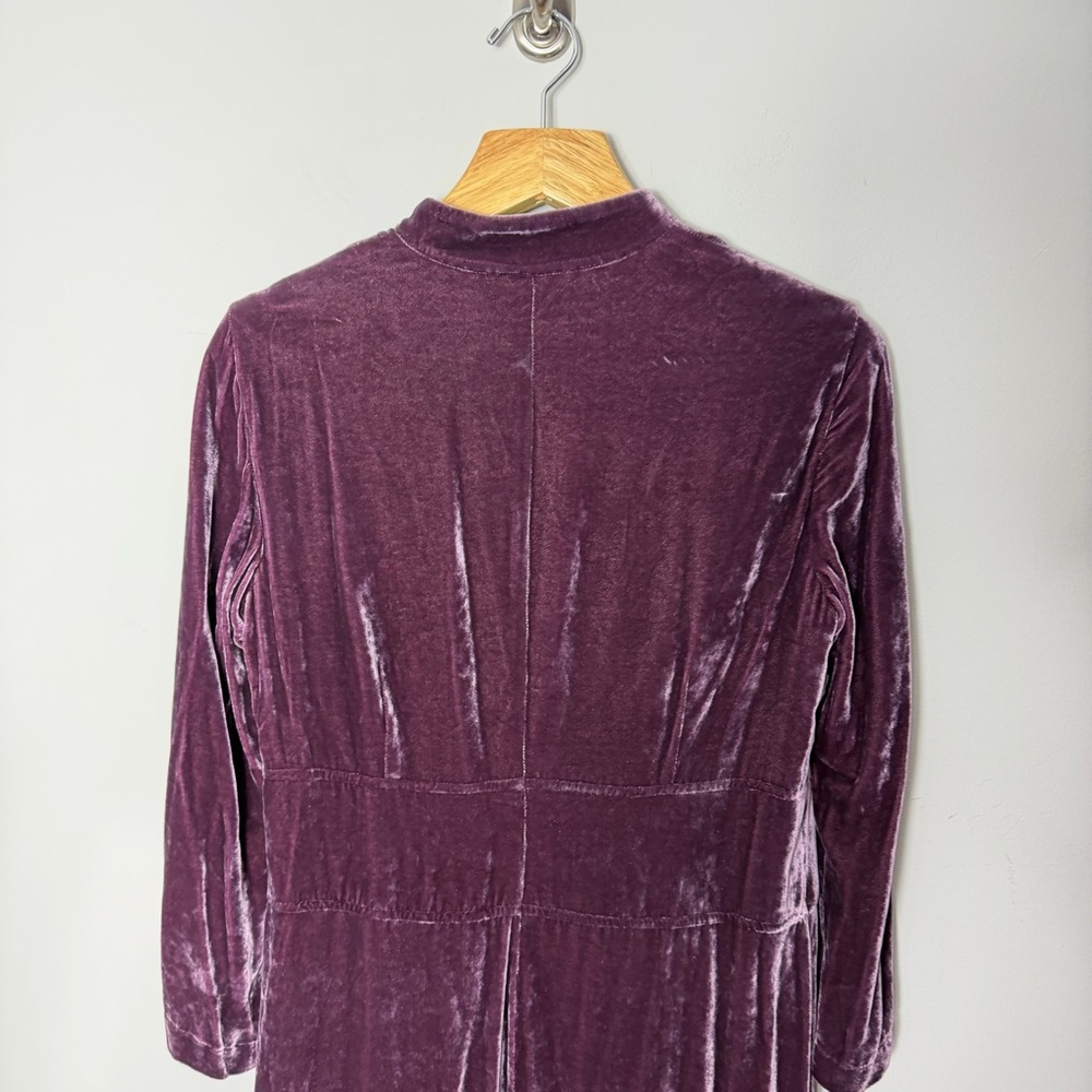Vintage J.Jill Velvet Aubergine Purple Duster/Dress Silk Size 10 - Picture 10 of 11